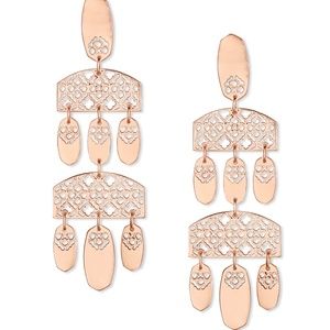 Emmet Rose Gold Statement Earrings In Rose Gold